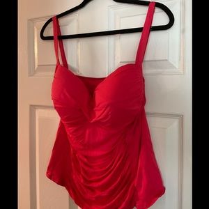 Salmon pink/orange plus tankini top